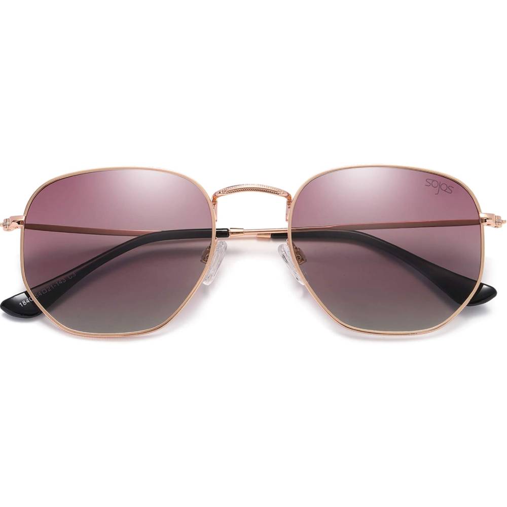 SOJOS Small Square Polarized Sunglasses for Men and Women Polygon Mirrored Lens SJ1072 | Multiple Colors - PU
