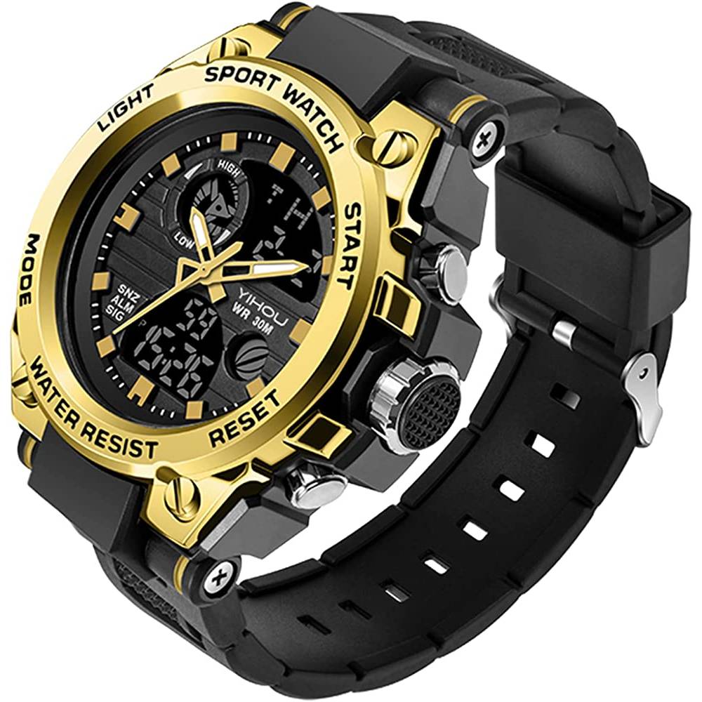 Men's Military Watch Outdoor Sports Electronic Watch Tactical Army Wristwatch LED Stopwatch Waterproof Digital Analog Watches | Multiple Colors - G