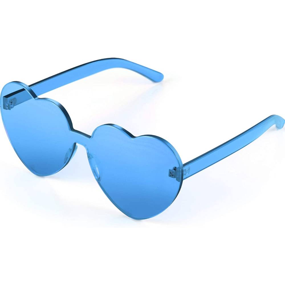 Maxdot Heart Shape Sunglasses Rimless Transparent Heart Glasses Colorful Party Favors | Multiple Colors - TBL