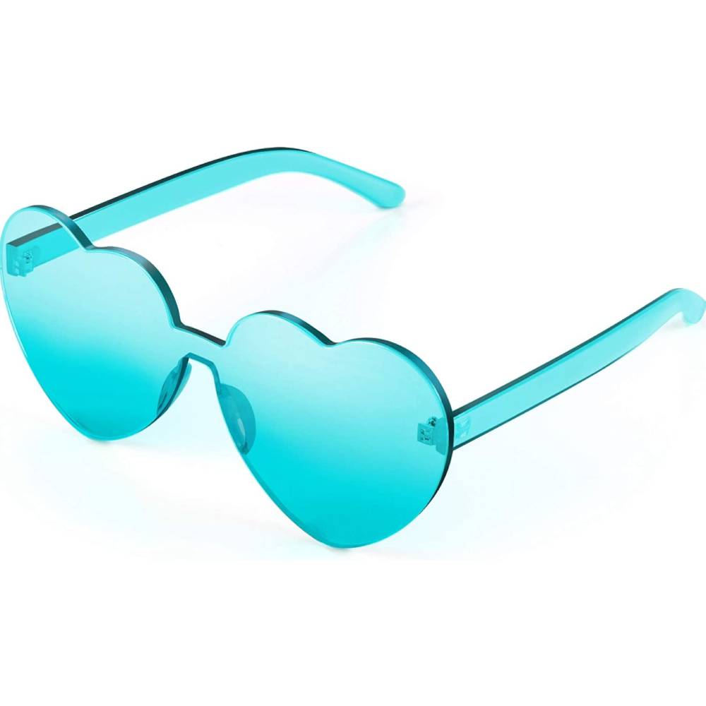 Maxdot Heart Shape Sunglasses Rimless Transparent Heart Glasses Colorful Party Favors | Multiple Colors - TGE