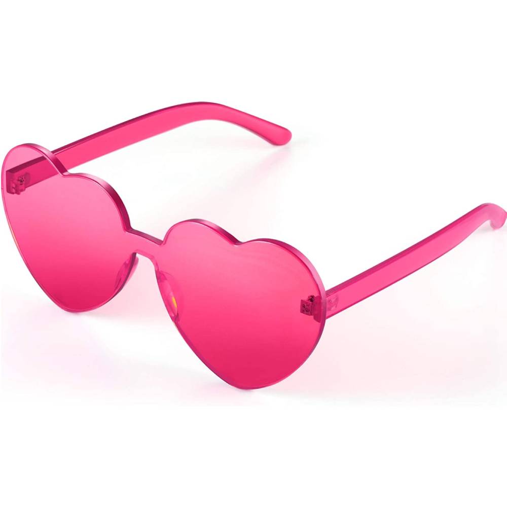 Maxdot Heart Shape Sunglasses Rimless Transparent Heart Glasses Colorful Party Favors | Multiple Colors - TDPK