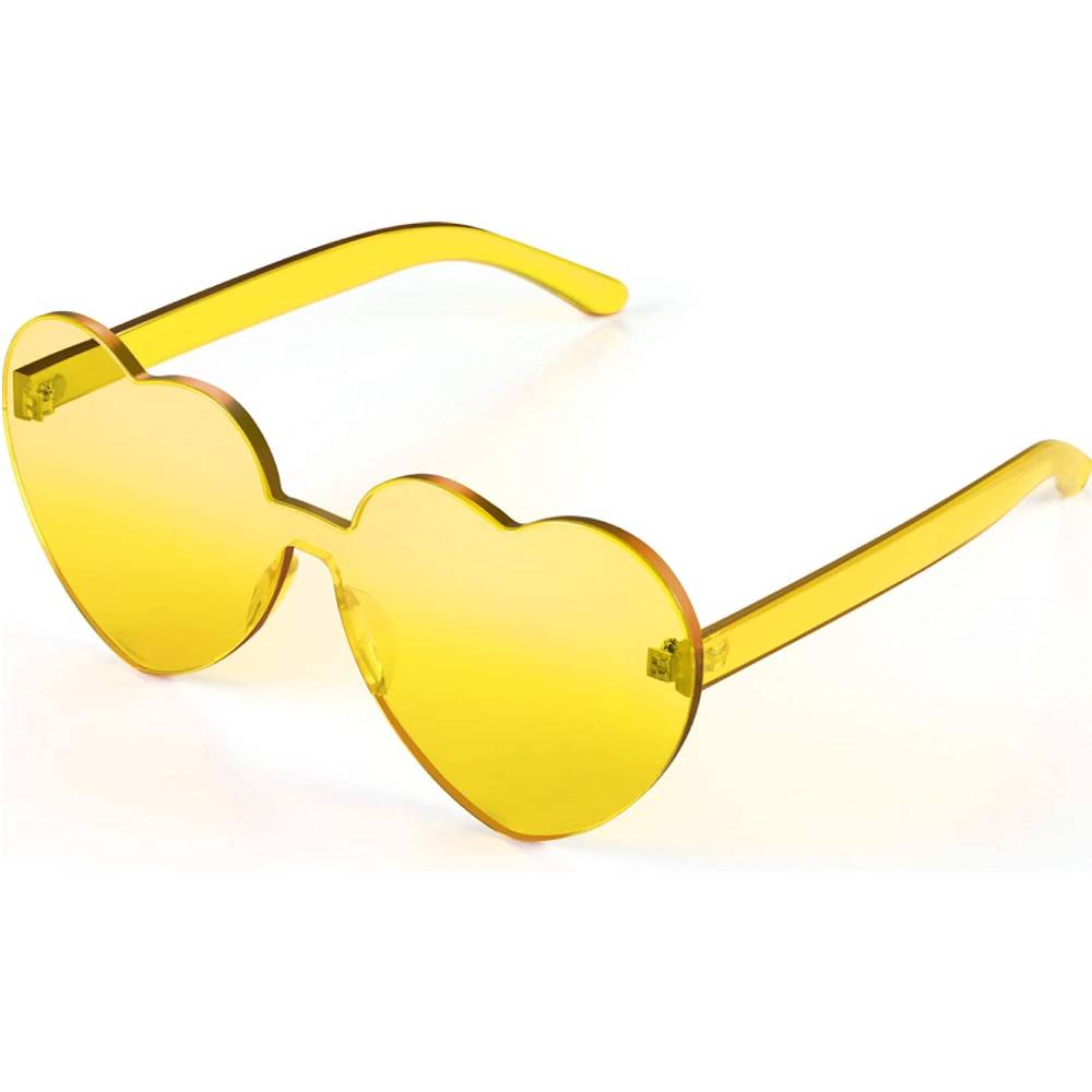Maxdot Heart Shape Sunglasses Rimless Transparent Heart Glasses Colorful Party Favors | Multiple Colors - TRYE