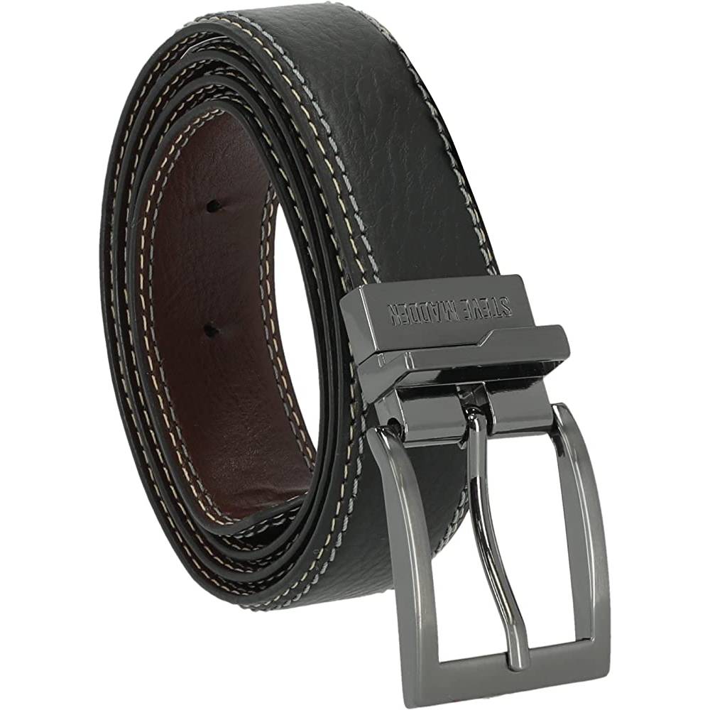 Steve Madden Men's Dress Casual Every Day Leather Belt | Multiple Colors - DUS