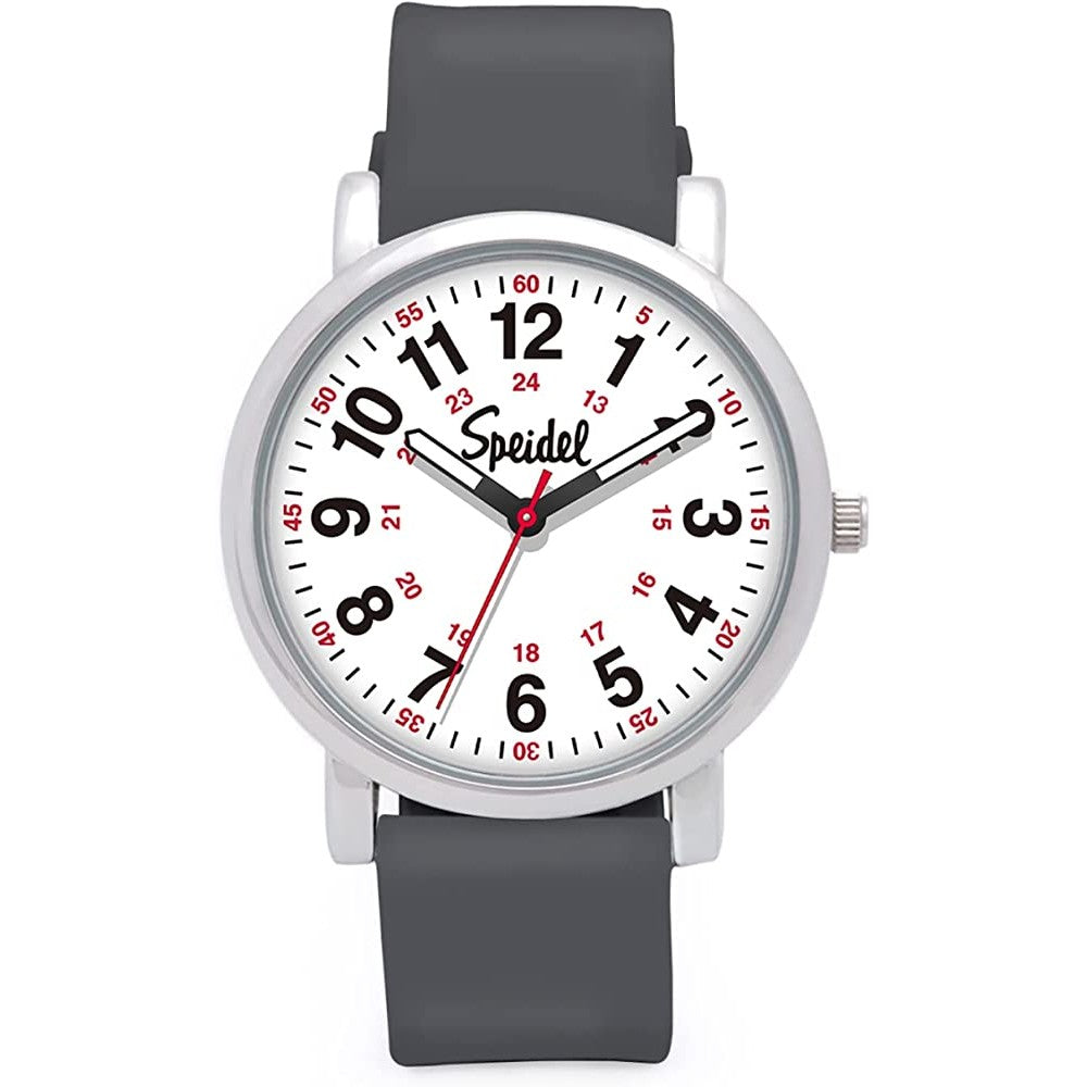 Speidel Original Scrub Watch™ for Nurse, Medical Professionals and Students – Various Medical Scrub Colors, Easy Read Dial, Military Time with Second Hand, Silicone Band, Water Resistant - GY