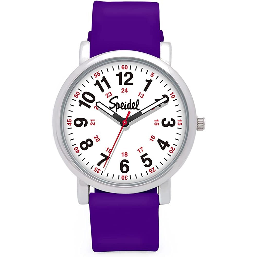 Speidel Original Scrub Watch™ for Nurse, Medical Professionals and Students – Various Medical Scrub Colors, Easy Read Dial, Military Time with Second Hand, Silicone Band, Water Resistant - PU