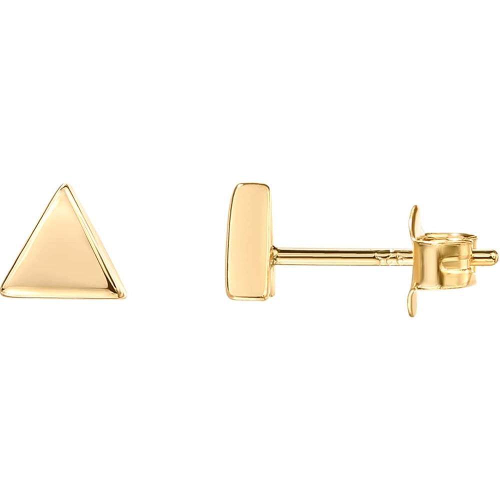 PAVOI 14K Gold Plated 925 Sterling Silver Post Earrings | Tiny Dot/Triangle/Heat/Bar/Cat Stud Earrings | Gold Stud Earrings for Women | Multiple Colors and Sizes - T
