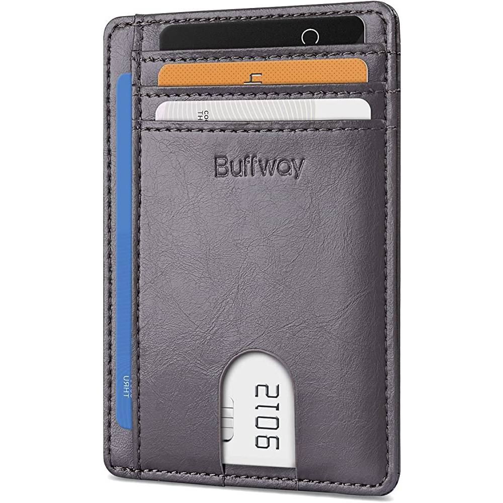 Buffway Slim Minimalist Front Pocket RFID Blocking Leather Wallets for Men Women | Multiple Colors - AGR