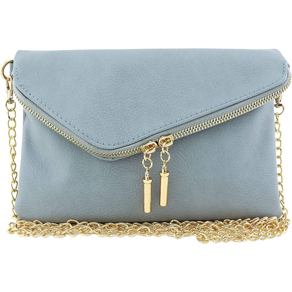 Envelope Wristlet Clutch Crossbody Bag with Chain Strap - BLG