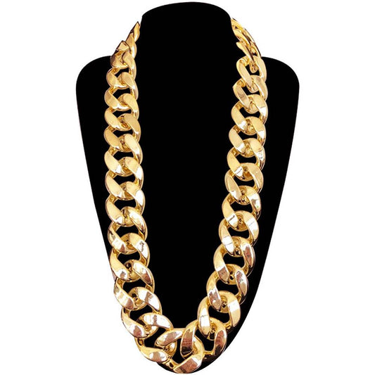Markeny Men's Chunky Necklace, Rapper Fake Gold Chain 90s Hip Hop Fake Gold Necklace Costume Accessory (27.5 Inches*1.37inches)