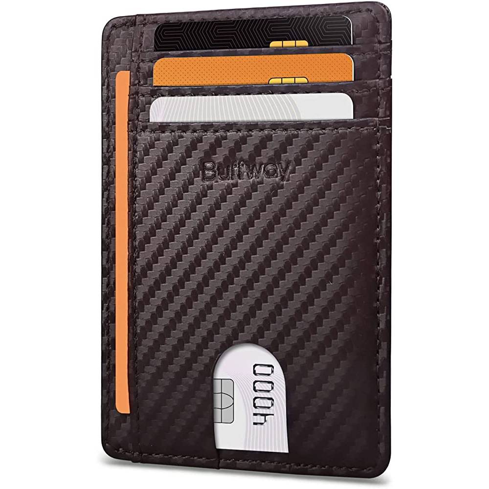 Buffway Slim Minimalist Front Pocket RFID Blocking Leather Wallets for Men Women | Multiple Colors - CFCO