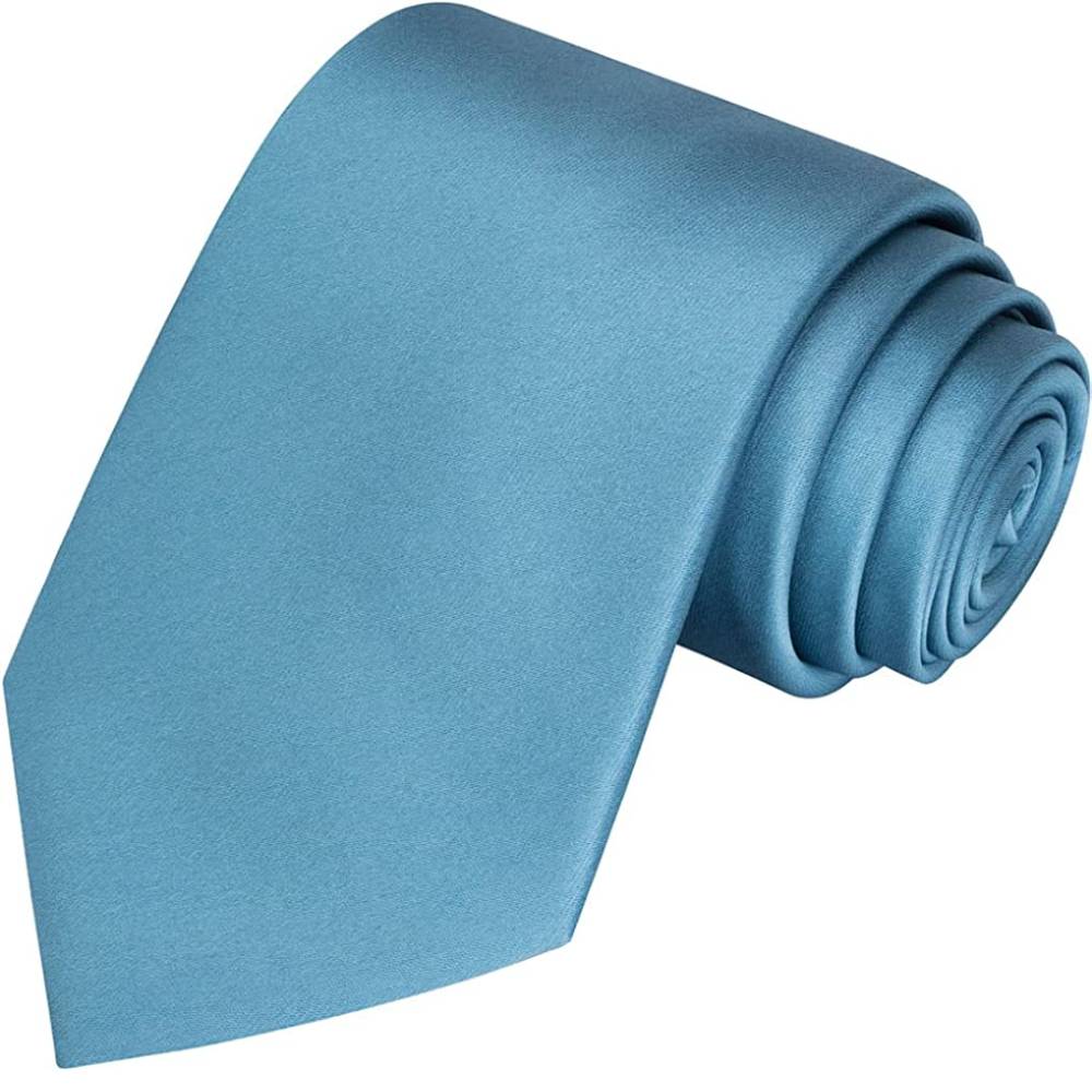 KissTies Solid Satin Tie Pure Color Necktie Mens Ties + Gift Box | Multiple Colors - TEB