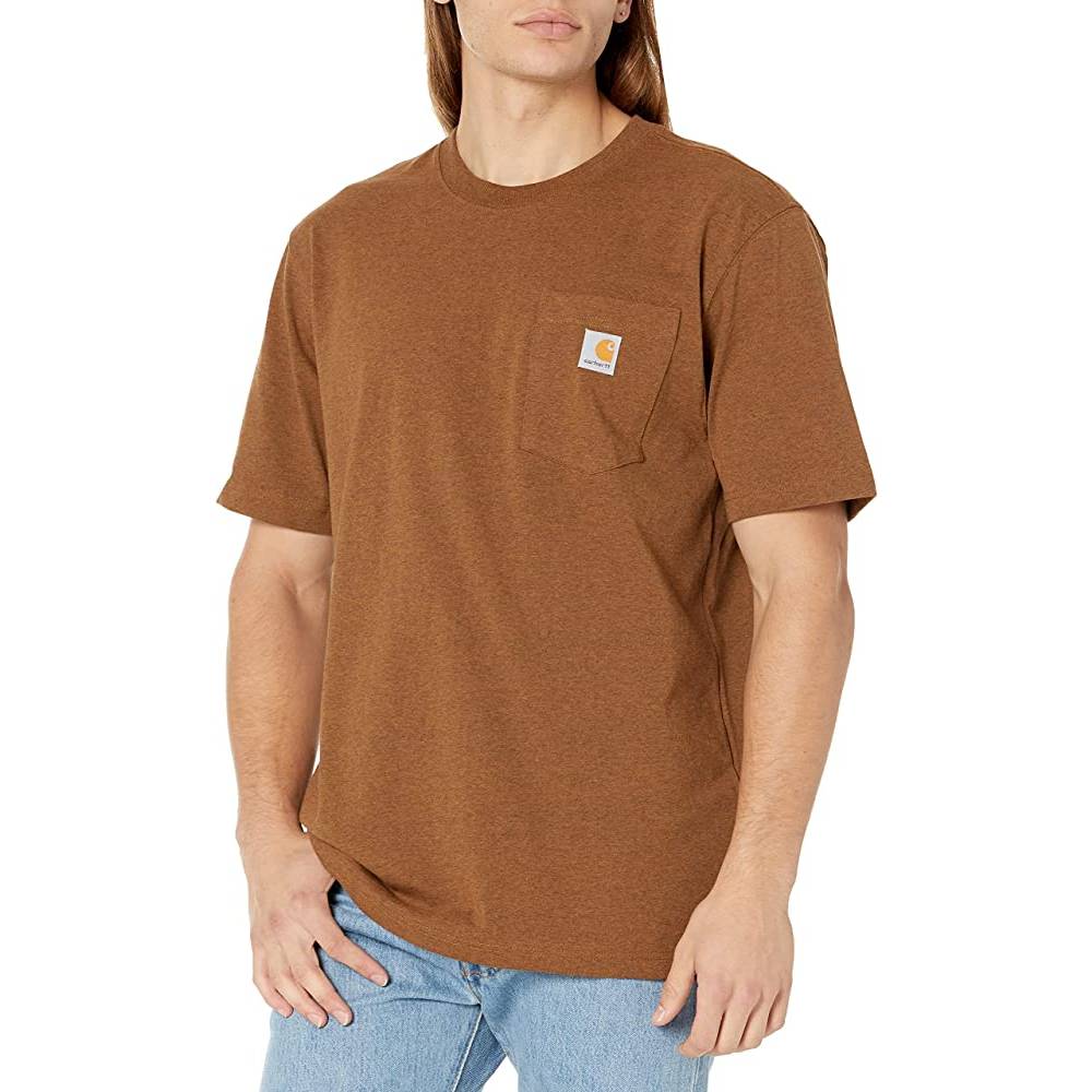 Carhartt Men's Loose Fit Heavyweight Short-Sleeve Pocket T-Shirt | Multiple Colors and Sizes - OWH