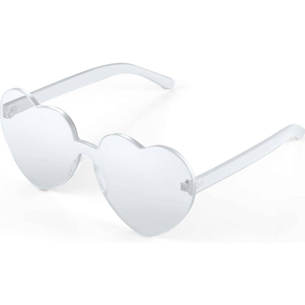 Maxdot Heart Shape Sunglasses Rimless Transparent Heart Glasses Colorful Party Favors | Multiple Colors - C