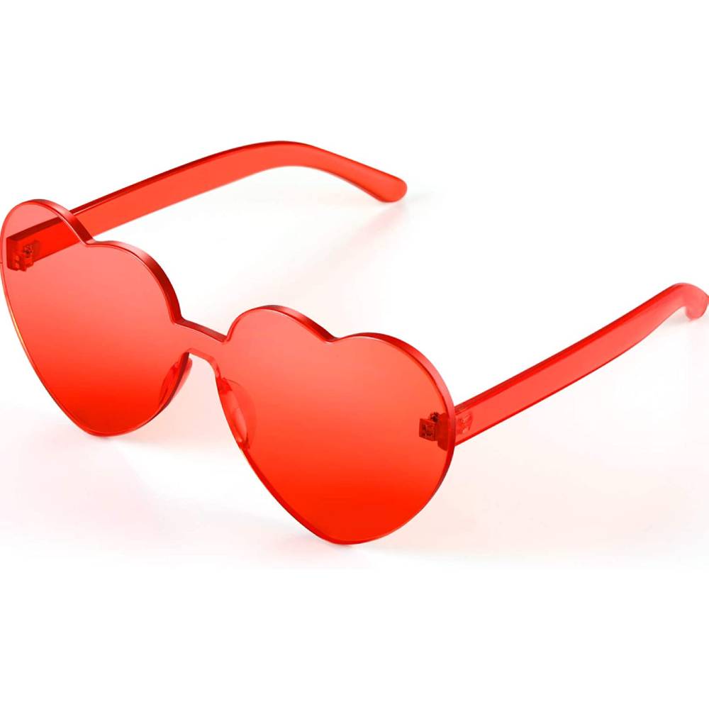Maxdot Heart Shape Sunglasses Rimless Transparent Heart Glasses Colorful Party Favors | Multiple Colors - LIRE