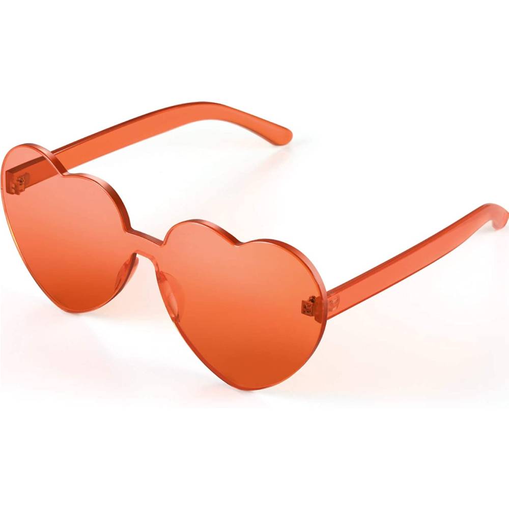 Maxdot Heart Shape Sunglasses Rimless Transparent Heart Glasses Colorful Party Favors | Multiple Colors - WRE