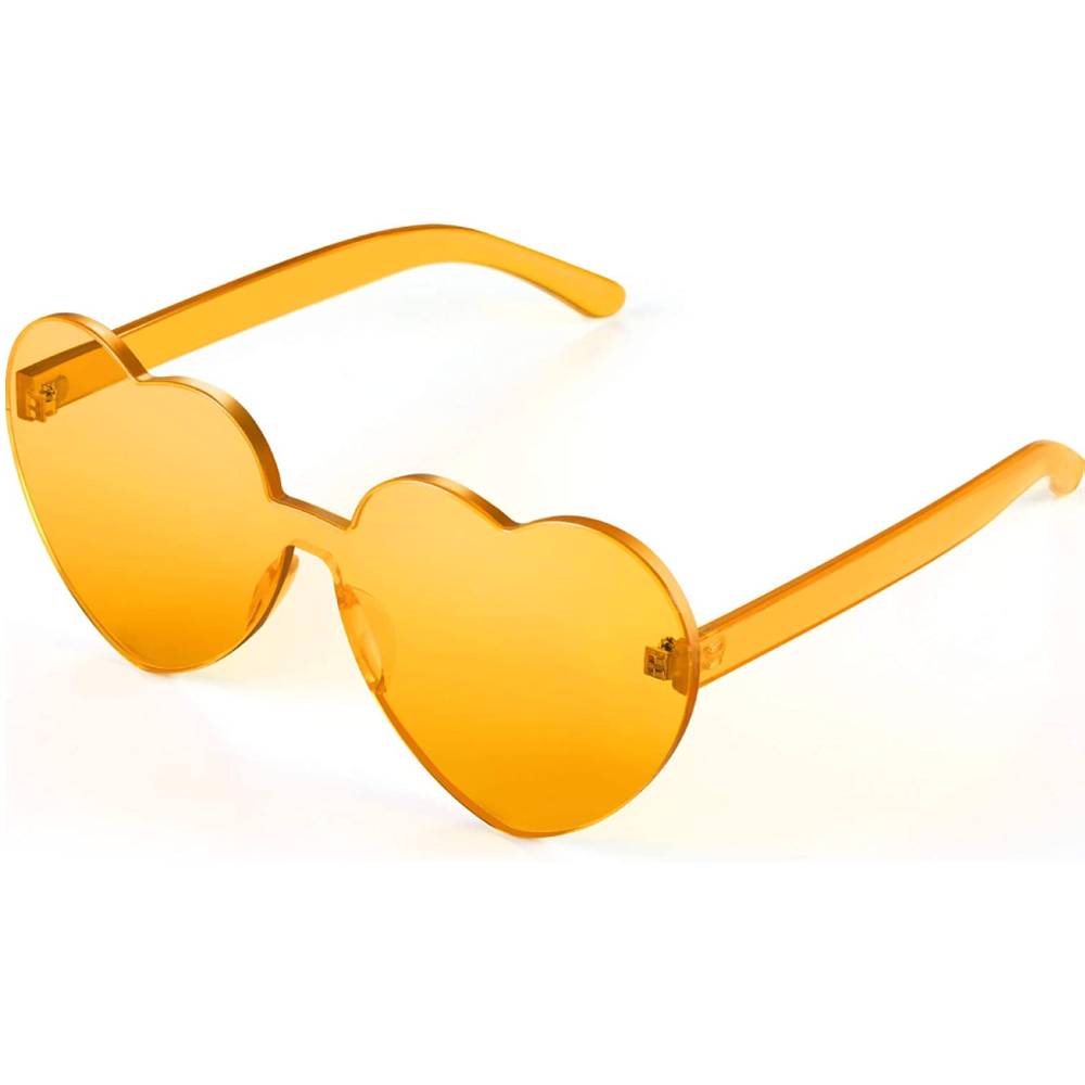 Maxdot Heart Shape Sunglasses Rimless Transparent Heart Glasses Colorful Party Favors | Multiple Colors - OR