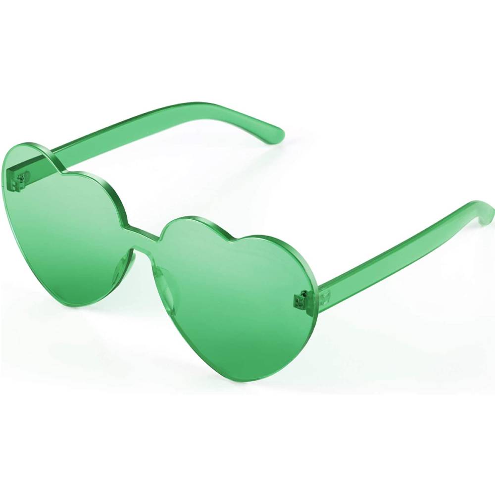 Maxdot Heart Shape Sunglasses Rimless Transparent Heart Glasses Colorful Party Favors | Multiple Colors - GR