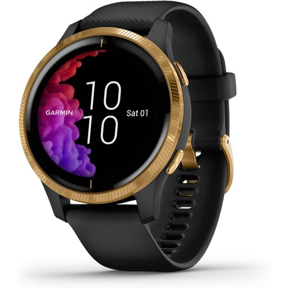 Garmin Venu, GPS Smartwatch with Bright Touchscreen Display, Features Music, Body Energy Monitoring, Animated Workouts, Pulse Ox Sensor and More, Rose Gold with Tan Band | Multiple Colors - GWBBA