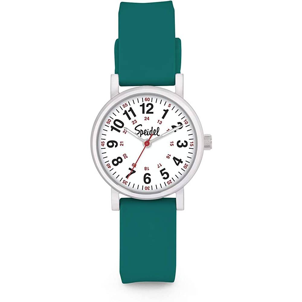 Speidel Petite Scrub Watch™ for Nurse, Doctors, Medical Professionals and Students – Men, Women, Unisex, Easy Read Dial, Military Time with Second Hand, Silicone Band, Water Resistant - HGR