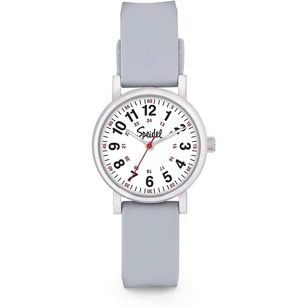 Speidel Petite Scrub Watch™ for Nurse, Doctors, Medical Professionals and Students – Men, Women, Unisex, Easy Read Dial, Military Time with Second Hand, Silicone Band, Water Resistant - GY