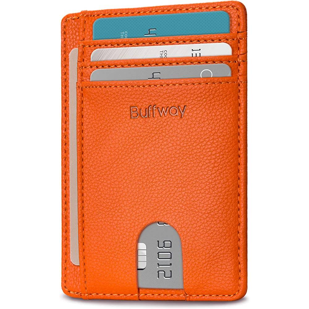 Buffway Slim Minimalist Front Pocket RFID Blocking Leather Wallets for Men Women | Multiple Colors - LO
