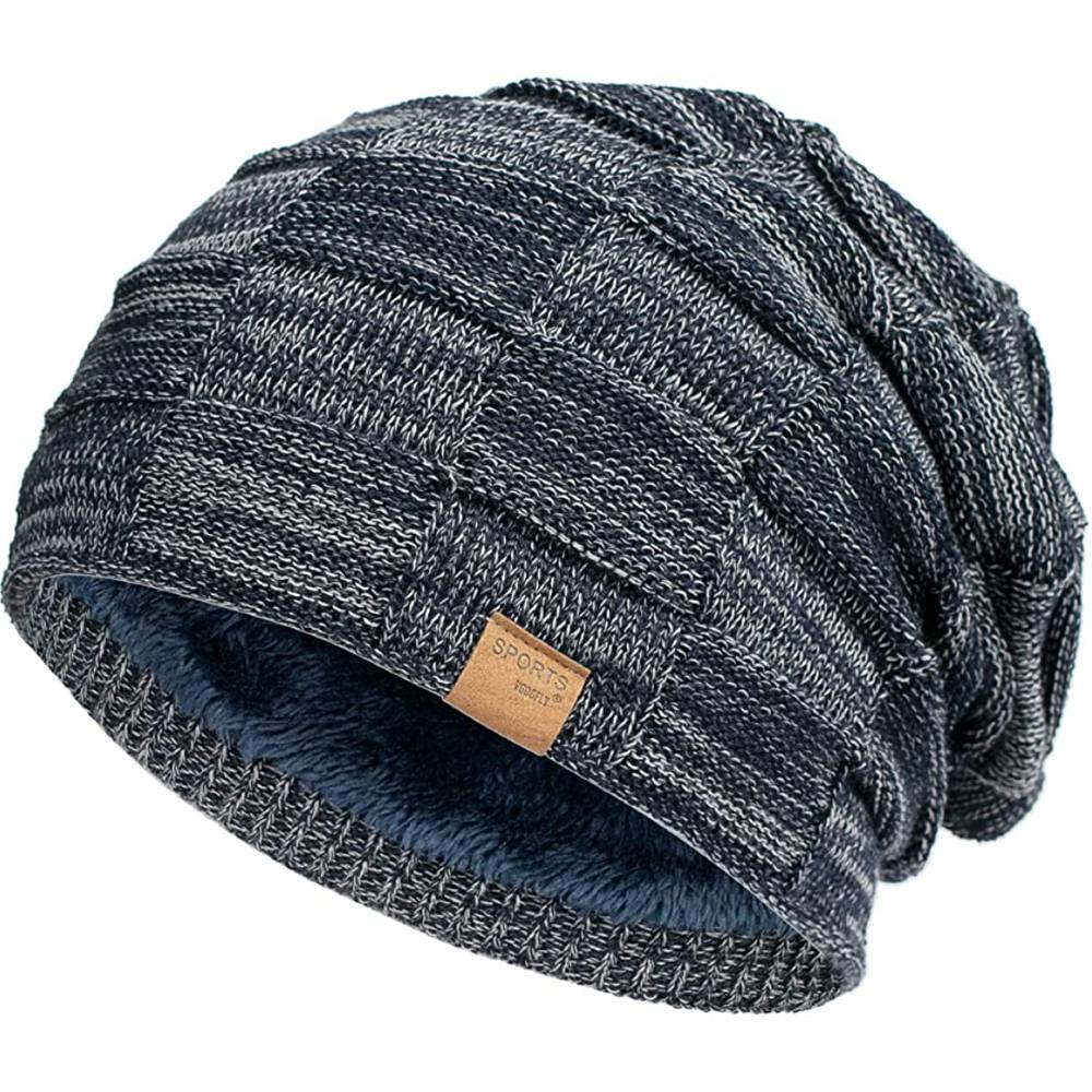 Vgogfly Slouchy Beanie for Men Winter Hats for Guys Cool Beanies Mens Lined Knit Warm Thick Skully Stocking Binie Hat | Multiple Colors