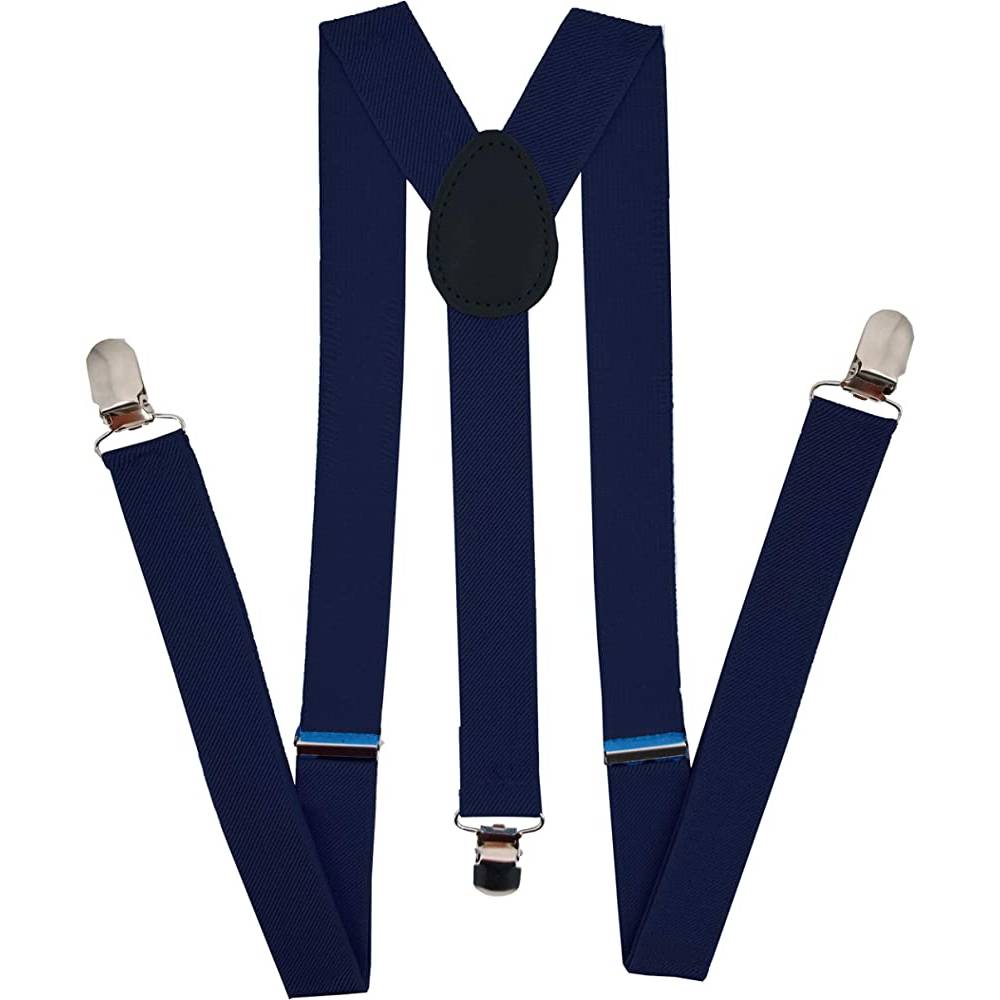 Navisima Adjustable Elastic Y Back Style Unisex Suspenders for Men and Women With Strong Metal Clips | Multiple Colors - N