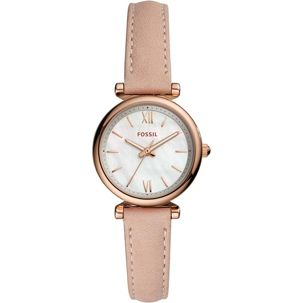 Fossil Women's Carlie Mini Quartz Stainless Steel and Leather Watch - PK