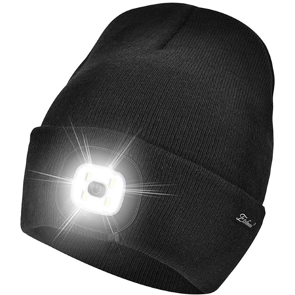 Etsfmoa Unisex Beanie Hat with The Light Gifts for Men Dad Father USB Rechargeable Caps | Multiple Colors - B