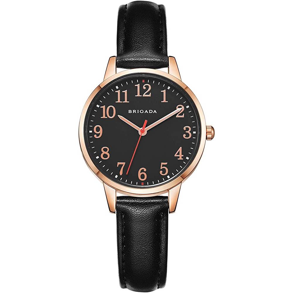 BRIGADA Women's Watch Elegant Watch for Women Leather Band Ladies Watch for Women Waterproof - BB