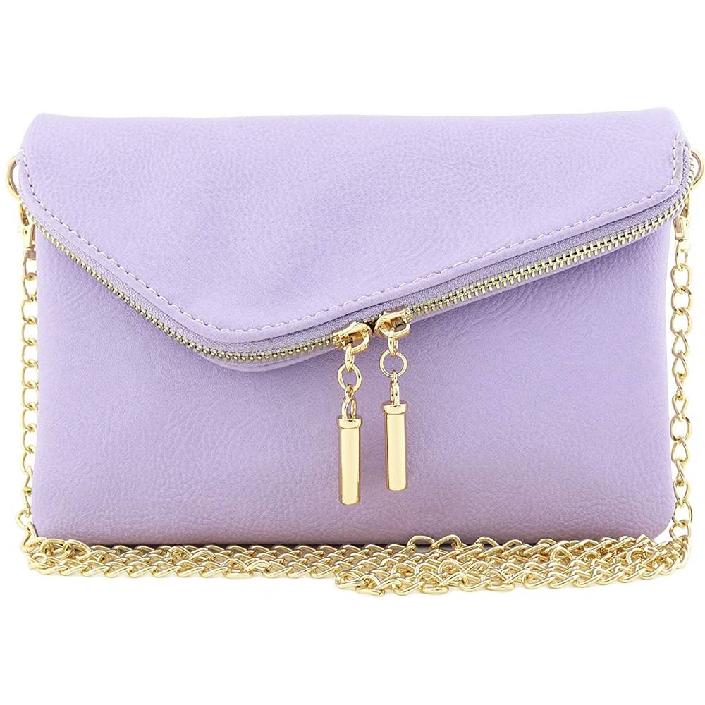 Envelope Wristlet Clutch Crossbody Bag with Chain Strap - LV