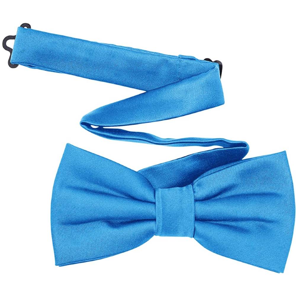 TINYHI Men's Pre-Tied Satin Formal Tuxedo Bowtie Adjustable Length Satin Bow Tie | Multiple Colors - TLBL
