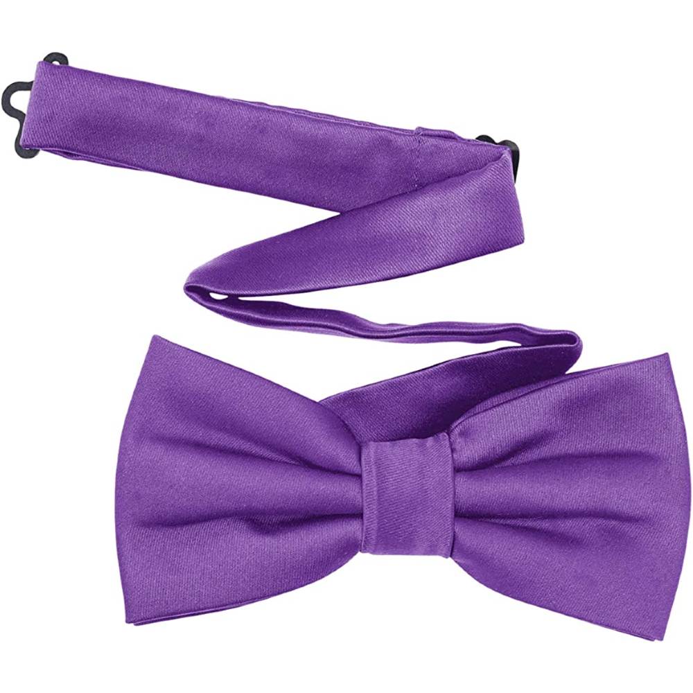 TINYHI Men's Pre-Tied Satin Formal Tuxedo Bowtie Adjustable Length Satin Bow Tie | Multiple Colors - TPU