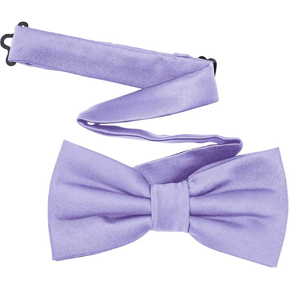 TINYHI Men's Pre-Tied Satin Formal Tuxedo Bowtie Adjustable Length Satin Bow Tie | Multiple Colors - TLPU