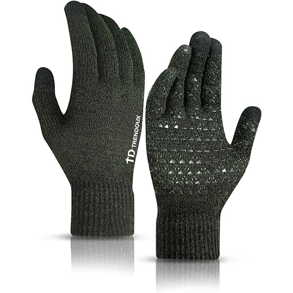 TRENDOUX Winter Gloves for Men Women - Upgraded Touch Screen Anti-Slip Silicone Gel - Elastic Cuff - Thermal Soft Knit Lining | Multiple Colors - MG