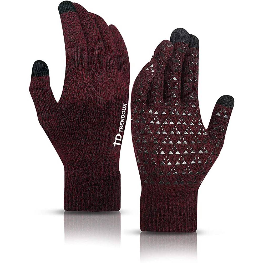 TRENDOUX Winter Gloves for Men Women - Upgraded Touch Screen Anti-Slip Silicone Gel - Elastic Cuff - Thermal Soft Knit Lining | Multiple Colors - BR