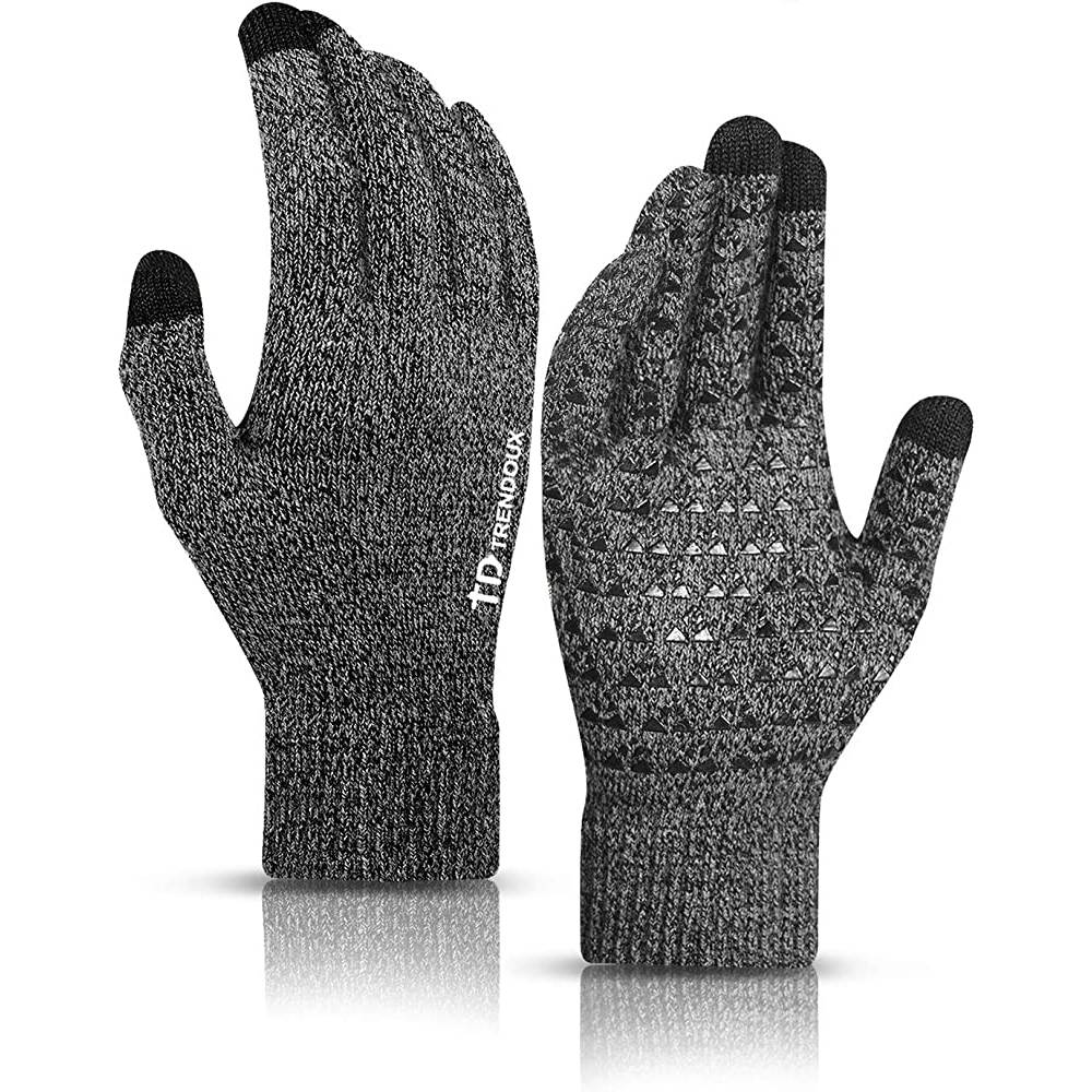 TRENDOUX Winter Gloves for Men Women - Upgraded Touch Screen Anti-Slip Silicone Gel - Elastic Cuff - Thermal Soft Knit Lining | Multiple Colors - BG