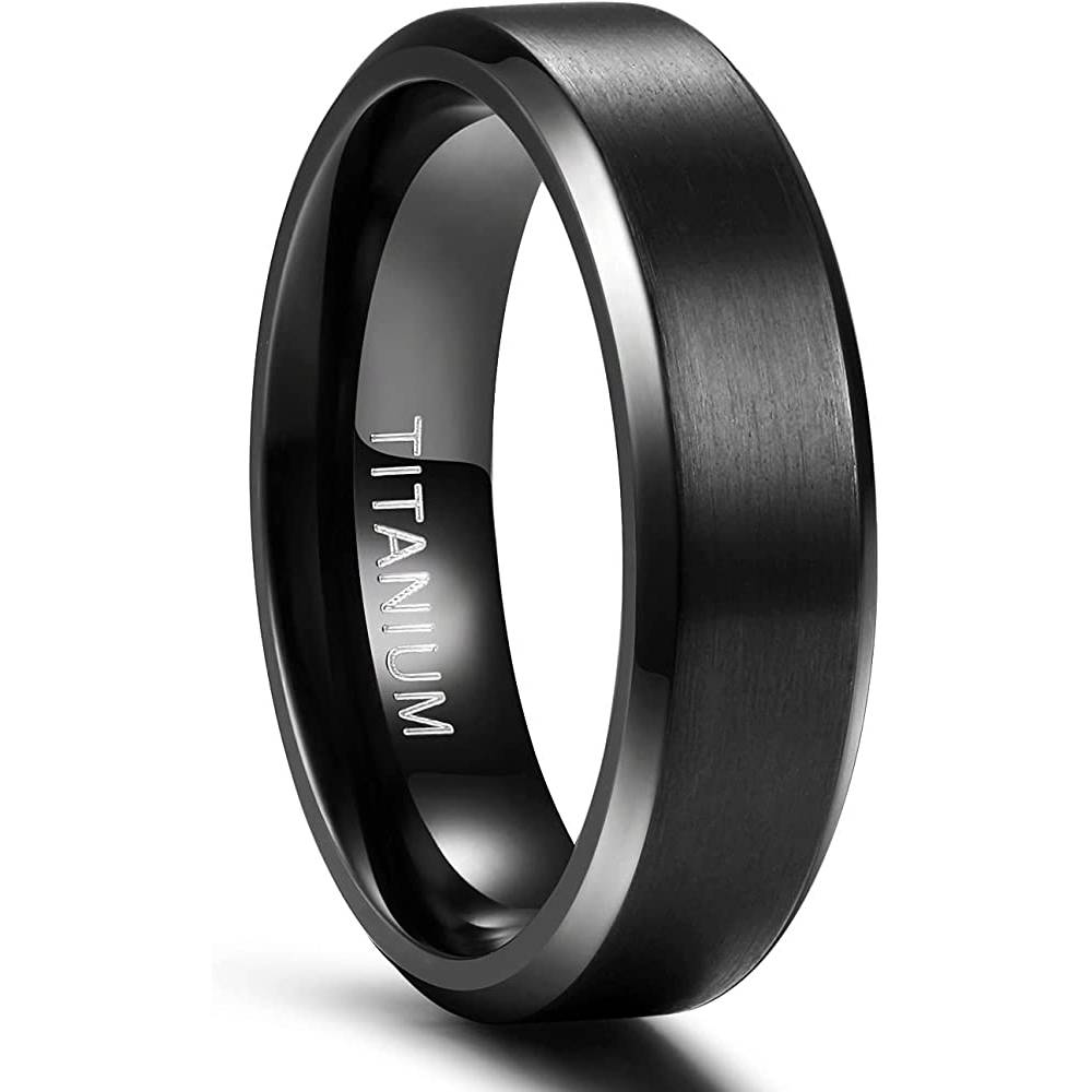 TIGRADE Titanium Rings 4MM 6MM 8MM 10MM Wedding Band in Comfort Fit Matte for Men Women Size 3-15 - B6