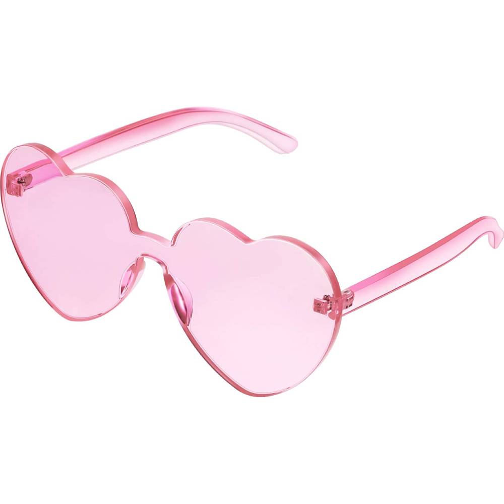 Maxdot Heart Shape Sunglasses Rimless Transparent Heart Glasses Colorful Party Favors | Multiple Colors - LPK