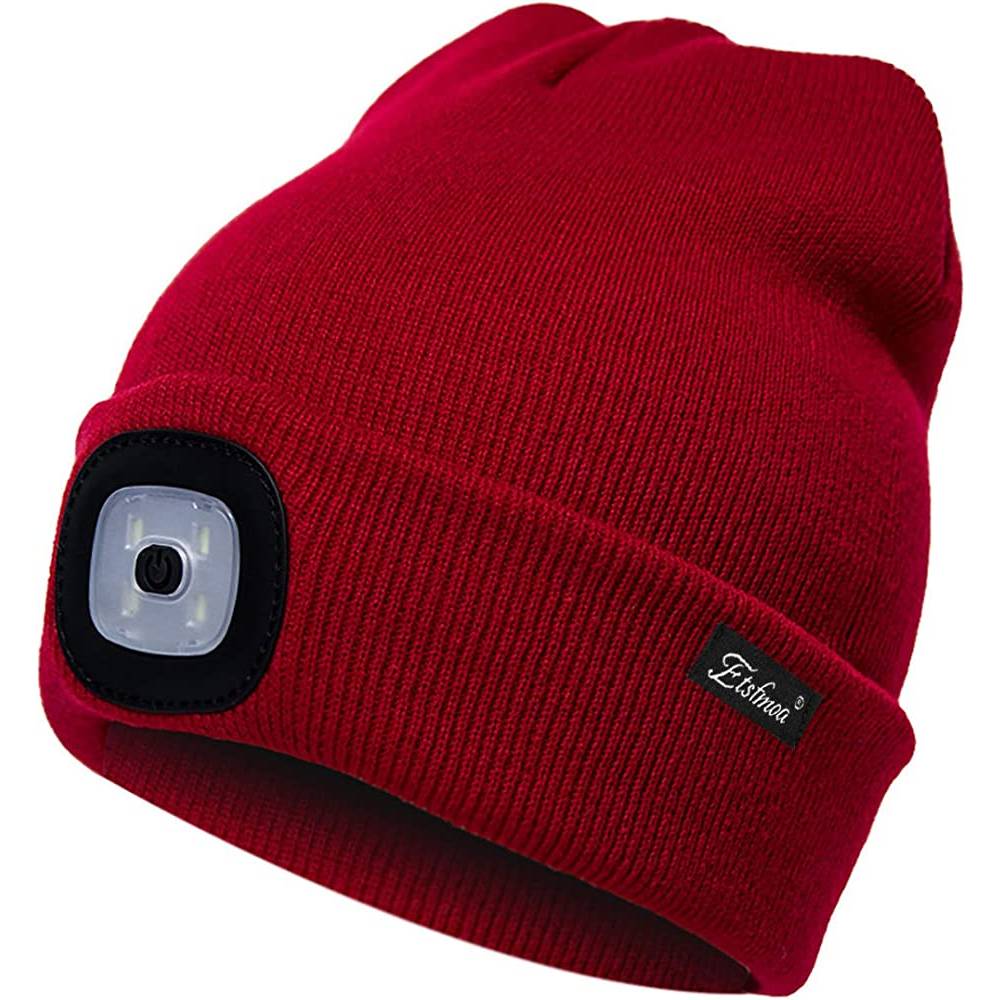 Etsfmoa Unisex Beanie Hat with The Light Gifts for Men Dad Father USB Rechargeable Caps | Multiple Colors - RE