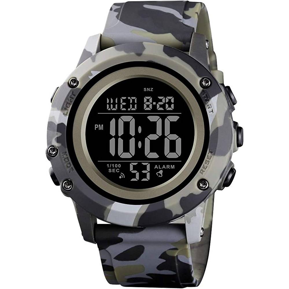 Men's Digital Sports Watch Large Face Waterproof Wrist Watches for Men with Stopwatch Alarm LED Back Light - CGR