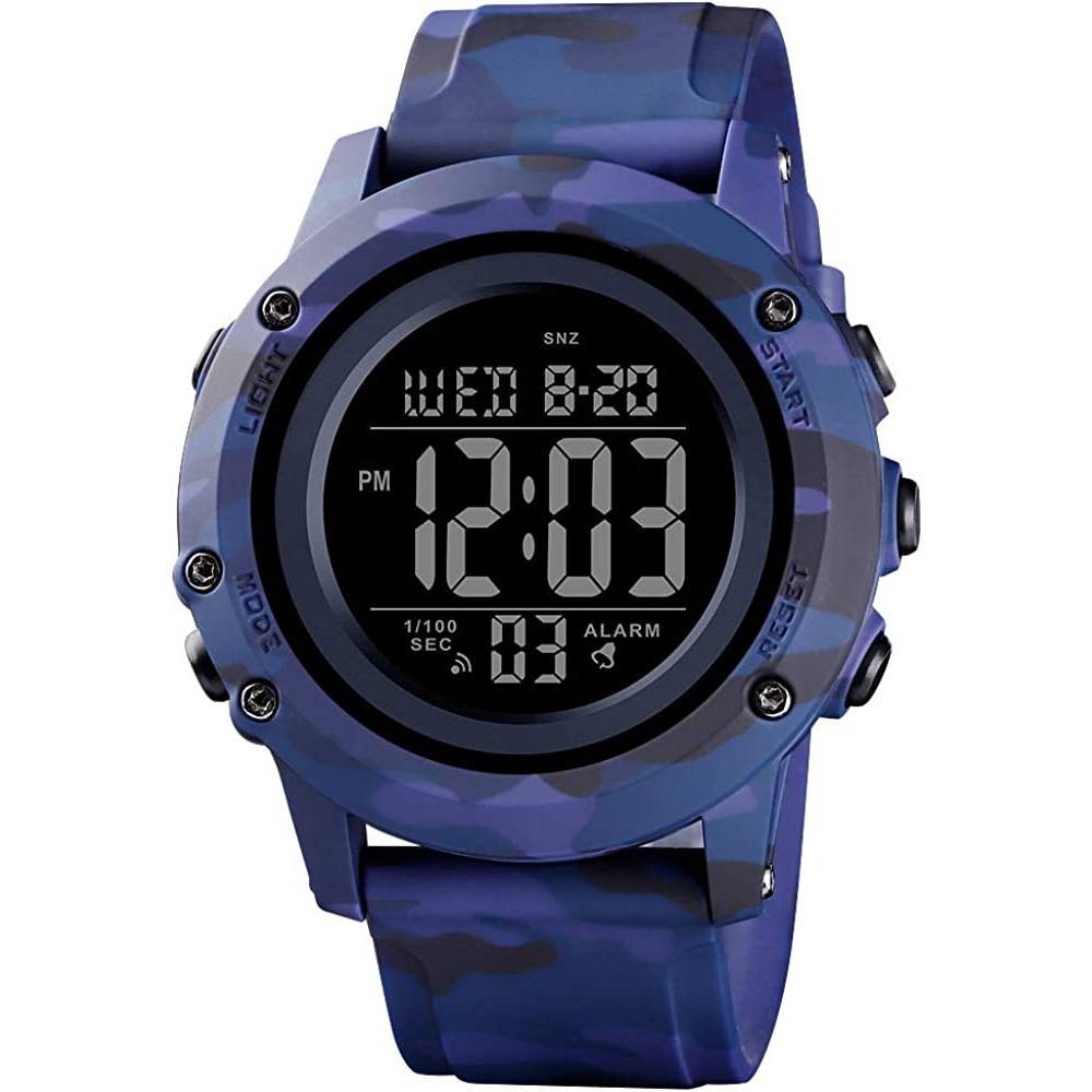 Men's Digital Sports Watch Large Face Waterproof Wrist Watches for Men with Stopwatch Alarm LED Back Light - CABL