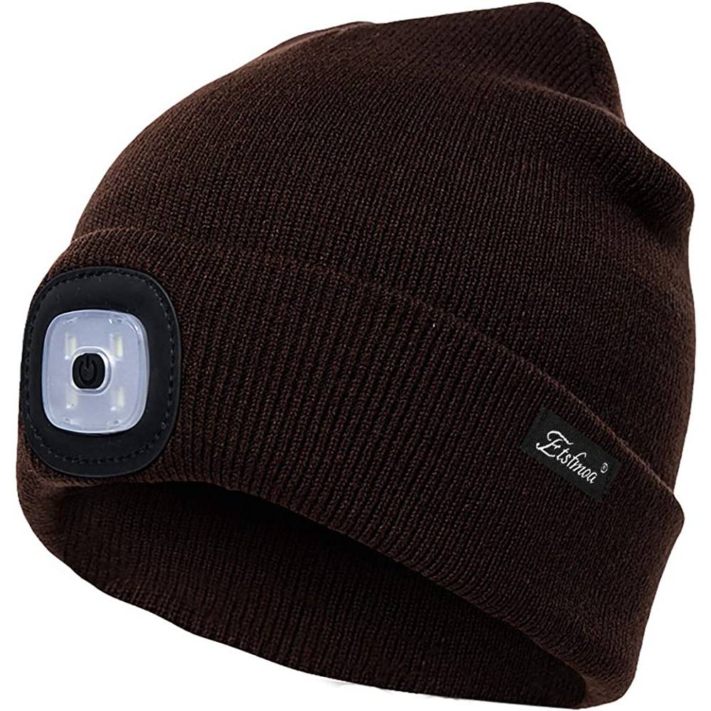 Etsfmoa Unisex Beanie Hat with The Light Gifts for Men Dad Father USB Rechargeable Caps | Multiple Colors - CO