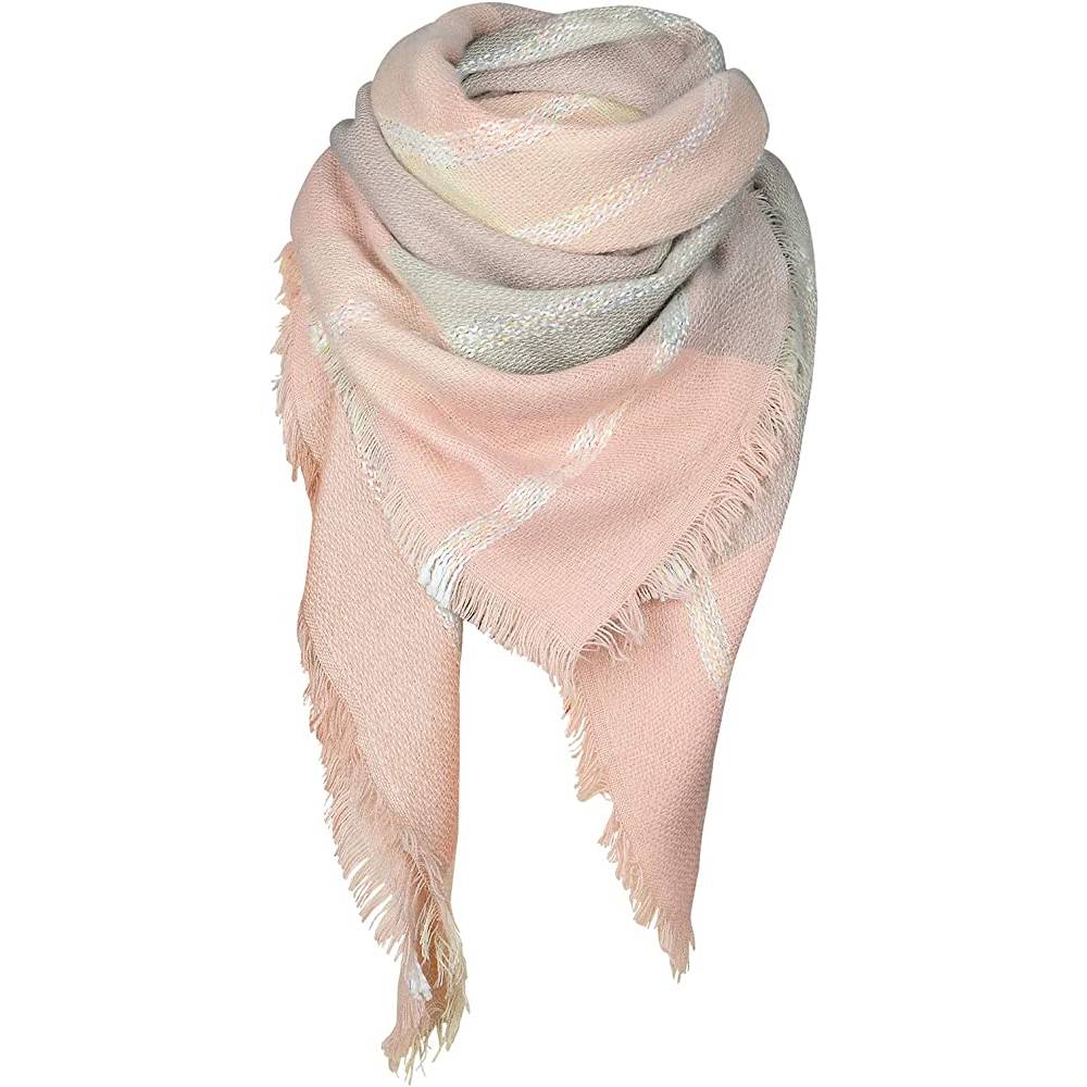 Women's Fall Winter Scarf Classic Tassel Plaid Scarf Warm Soft Chunky Large Blanket Wrap Shawl Scarves | Multiple Colors - GPK