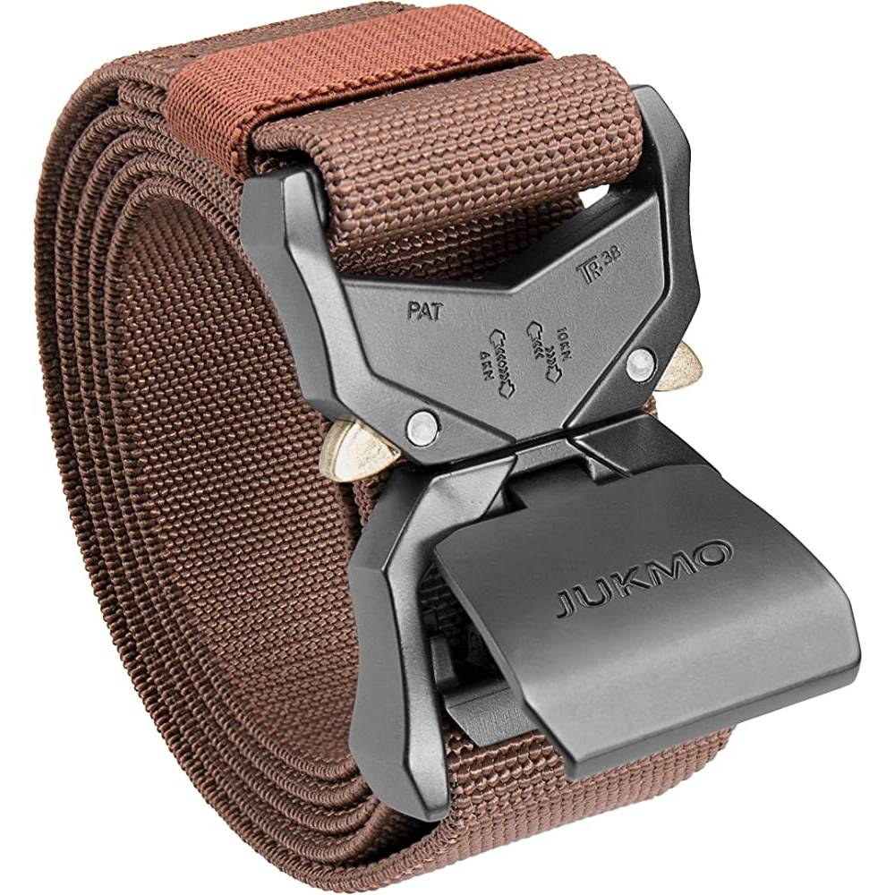 JUKMO Tactical Belt, Military Hiking Rigger 1.5" Nylon Web Work Belt with Heavy Duty Quick Release Buckle | Multiple Colors - CO