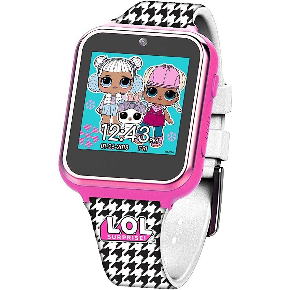 Accutime Kids LOL Surprise Checker Pink Educational Learning Touchscreen Smart Watch Toy for Girls, Boys, Toddlers - Selfie Cam, Learning Games, Alarm, Calculator, Pedometer & More (Model: LOL4296AZ) - CP