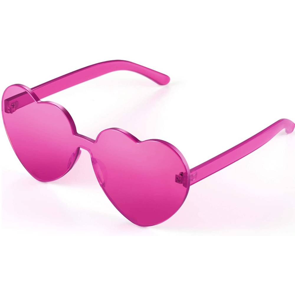 Maxdot Heart Shape Sunglasses Rimless Transparent Heart Glasses Colorful Party Favors | Multiple Colors - ROPU