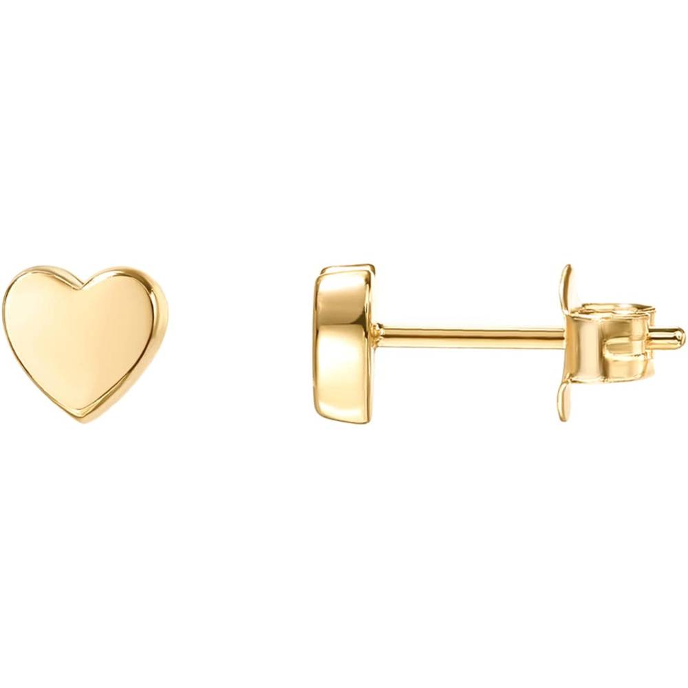 PAVOI 14K Gold Plated 925 Sterling Silver Post Earrings | Tiny Dot/Triangle/Heat/Bar/Cat Stud Earrings | Gold Stud Earrings for Women | Multiple Colors and Sizes - H