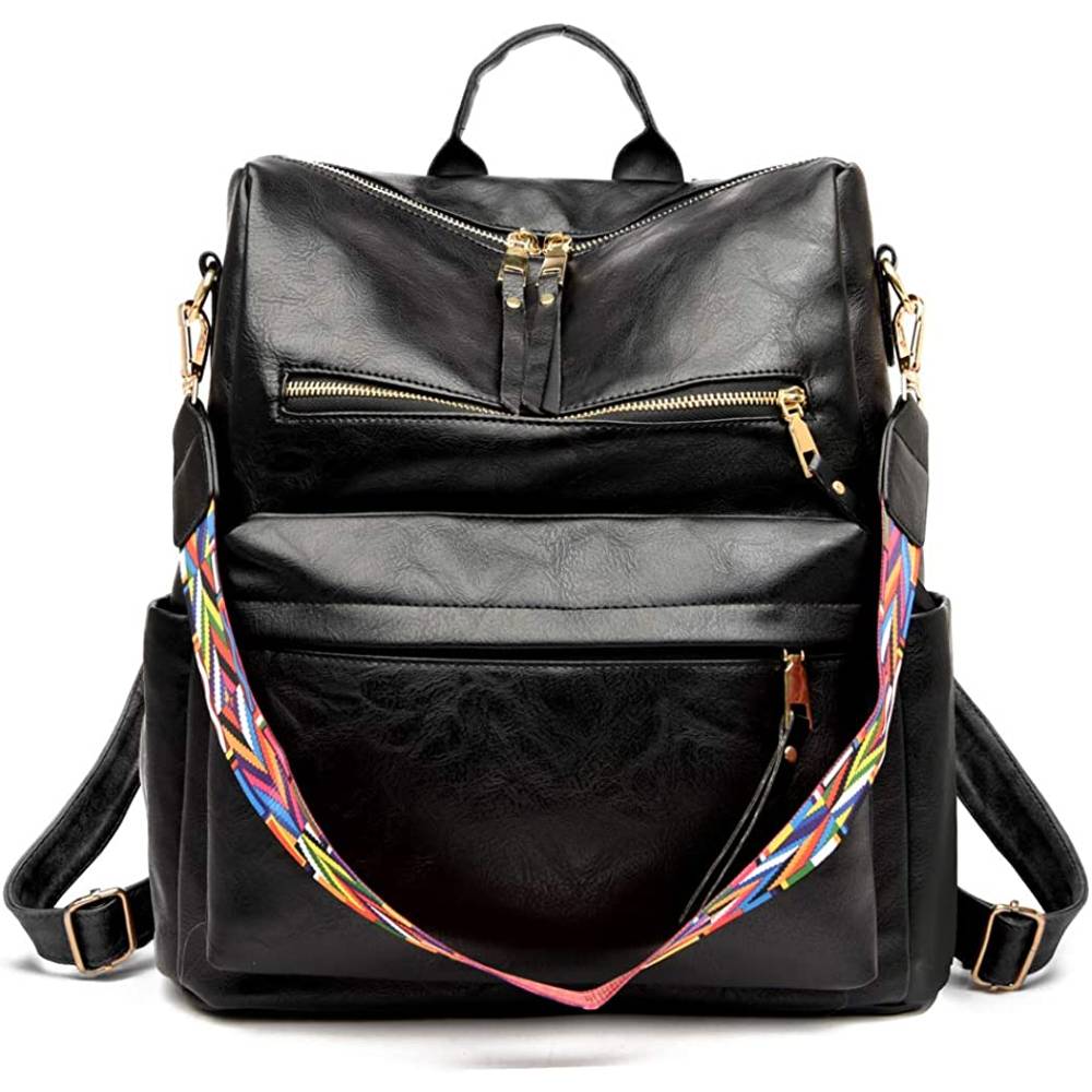 Women's Fashion Backpack Purses Multipurpose Design Handbags and Shoulder Bag PU Leather Travel bag | Multiple Colors - B