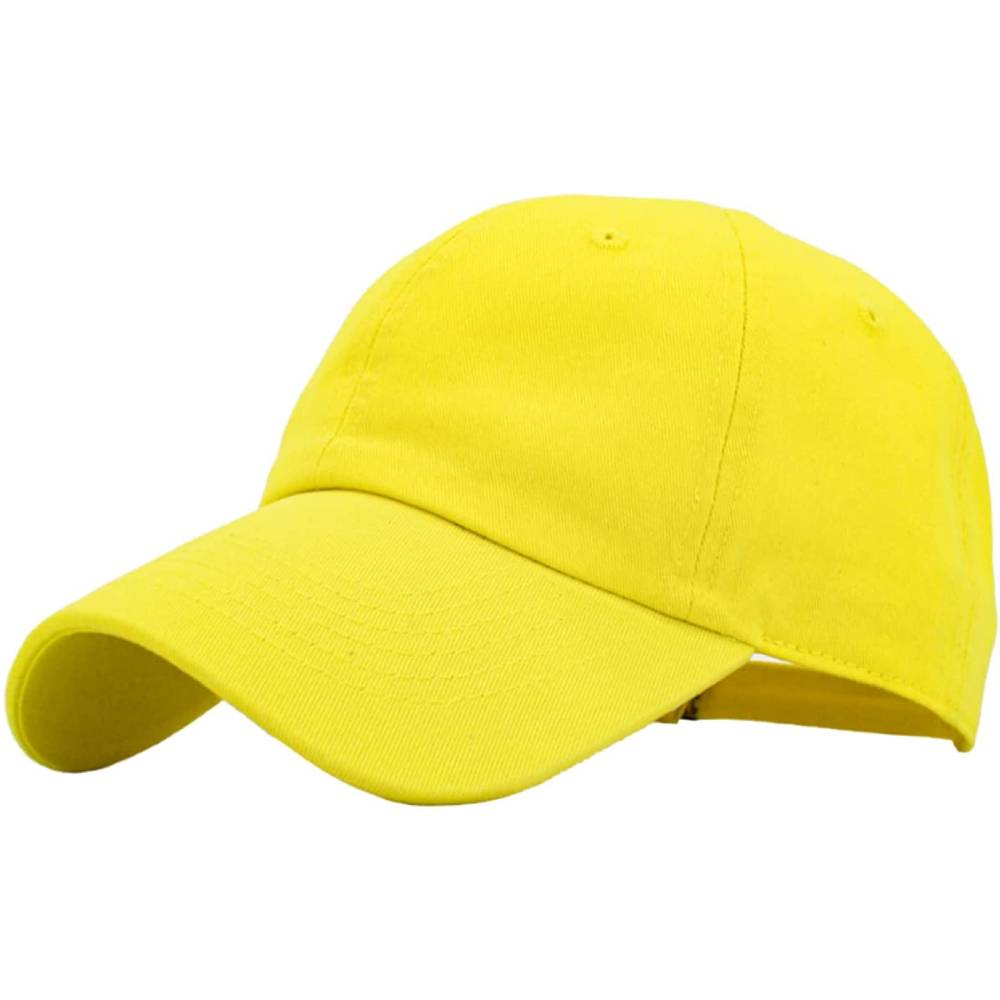 KBETHOS Original Classic Low Profile Cotton Hat Men Women Baseball Cap Dad Hat Adjustable Unconstructed Plain Cap | Multiple Colors - YEL